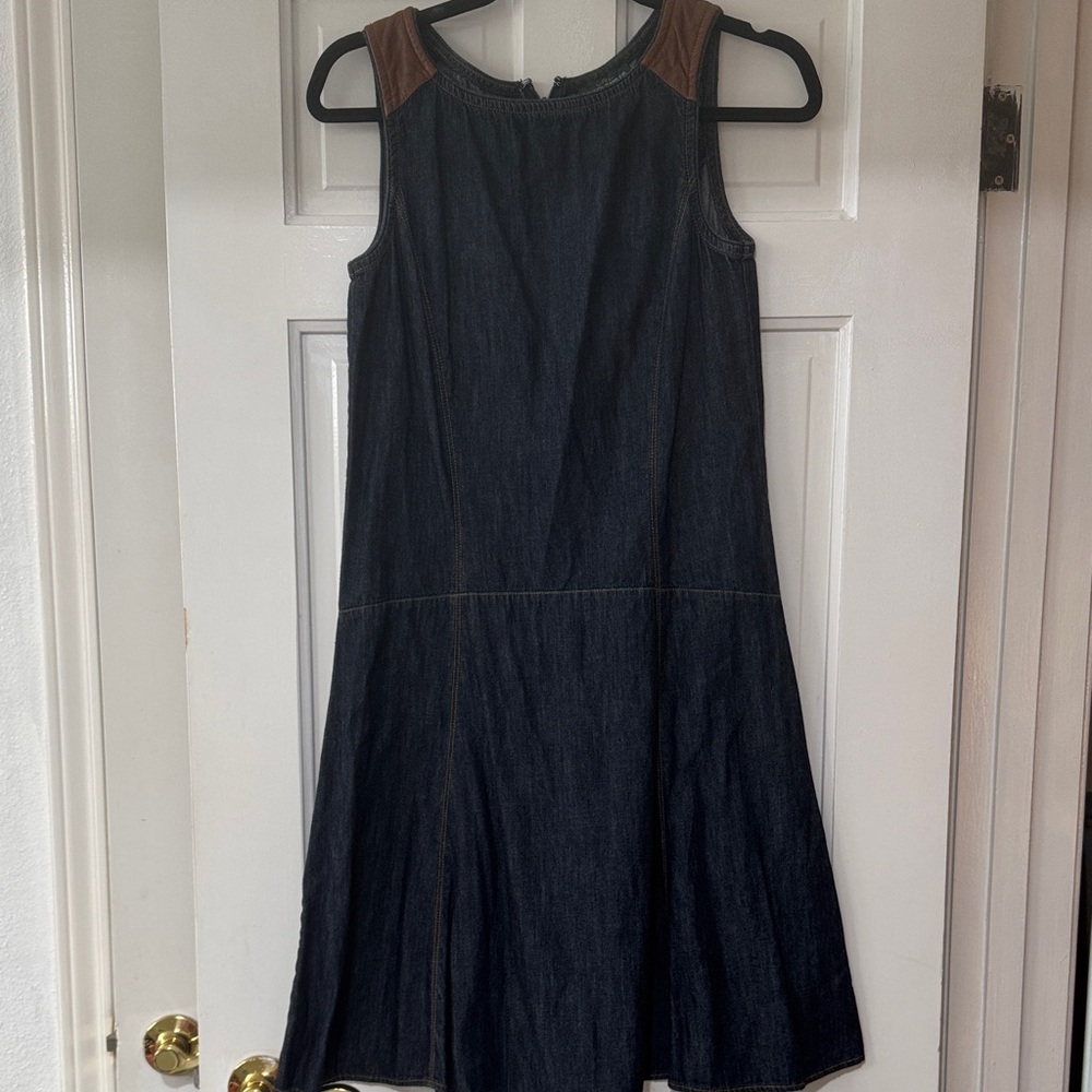 Ralph Lauren Denim Dress with Tan Stitching